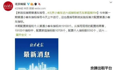 一个北京租牌照出租价格？支持全网价格对比(北京租牌照价格多少)