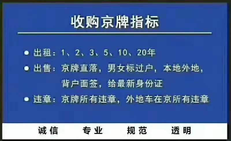 一个北京租牌照多少钱一年？【24H办理】